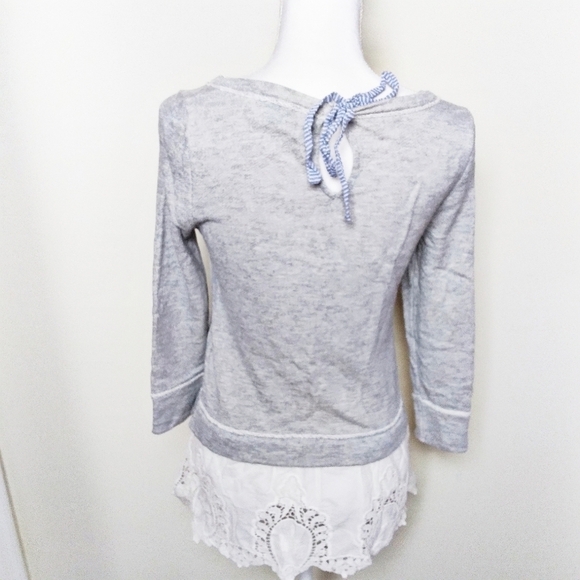 Anthro Postmark Heather Gray 3/4 Sleeve Blouse XS - Picture 3 of 10